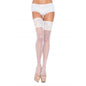 LEG AVENUE - WHITE SELF-ADHESIVE TIGHTS WITH WIDE LACE