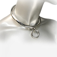 HARD METAL - BDSM COLLAR WITH RING 10CM