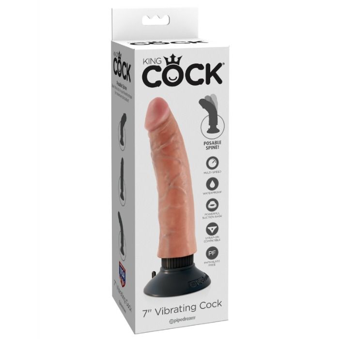 KING COCK - VIBRATOR DILDO 17.78 CM NATURAL