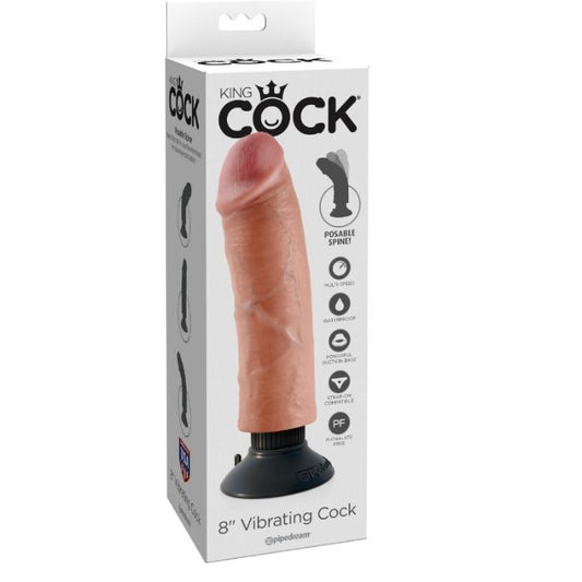 KING COCK - VIBRATOR DILDO 20.32 CM NATURAL