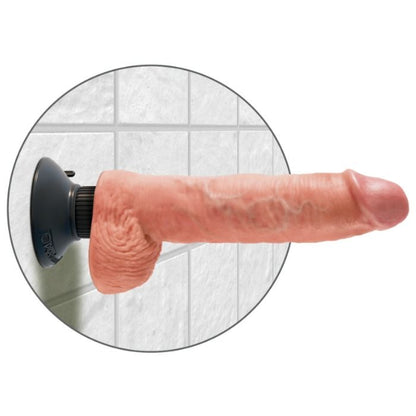 KING COCK - VIBRATING DILDO WITH TESTICLES 25.5 CM NATURAL COLOR