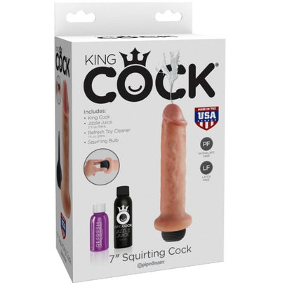 KING COCK - SQUIRTING DILDO 17.8 CM NATURAL