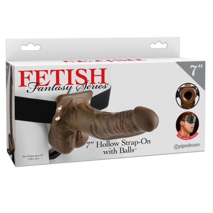 FETISH FANTASY SERIES - HOLLOW STRAP-ON WITH TESTICLES 17.8 CM