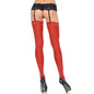 LEG AVENUE - STOCKINGS WITH BACK SEAM AND RED LACE GARTER