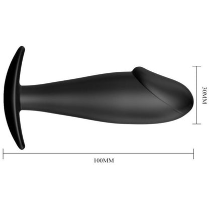 PRETTY LOVE - BLACK PENIS-SHAPED SILICONE ANAL PLUG