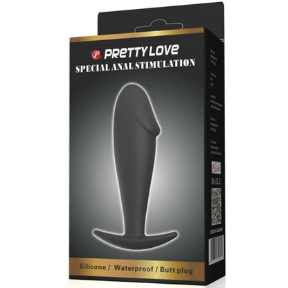 PRETTY LOVE - BLACK PENIS-SHAPED SILICONE ANAL PLUG