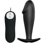 PRETTY LOVE - PENIS-SHAPED SILICONE ANAL PLUG WITH 12 VIBRATION MODES - BLACK