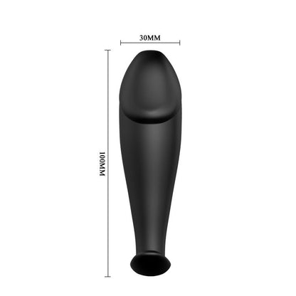 PRETTY LOVE - PENIS-SHAPED SILICONE ANAL PLUG WITH 12 VIBRATION MODES - BLACK