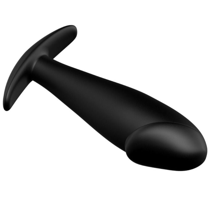 PRETTY LOVE - PENIS-SHAPED SILICONE ANAL PLUG WITH 12 VIBRATION MODES - BLACK