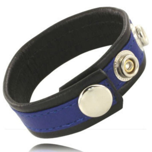 LEATHER BODY - ADJUSTABLE LEATHER STRAP FOR PENIS BLUE-BLACK