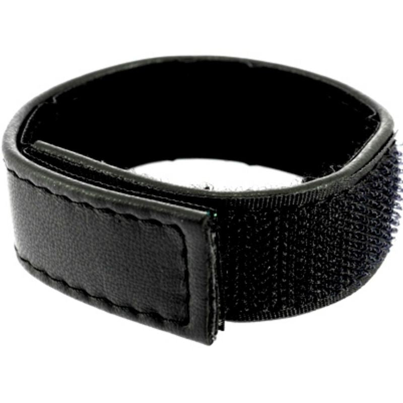 LEATHER BODY - ADJUSTABLE LEATHER STRAP WITH VELCRO FOR BLACK PENIS