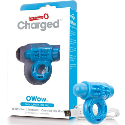 SCREAMING O - WOW RECHARGEABLE VIBRATING RING BLUE