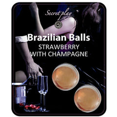 SECRETPLAY - SET 2 BRAZILIAN BALLS STRAWBERRIES WITH CAVA