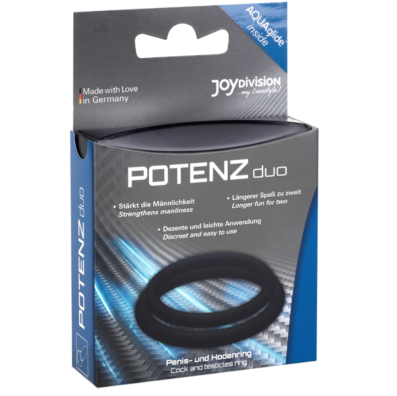 JOYDIVISION POTENZDUO - BLACK PENIS RINGS - M