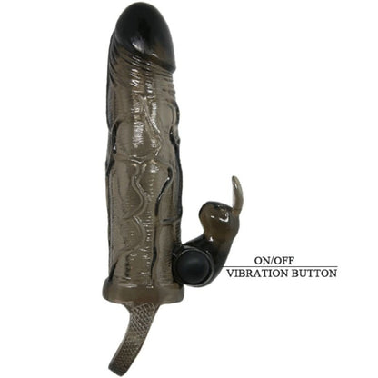 DANCE - BRAVE MAN REALISTIC PENIS SHEATH WITH RABBIT 16.5 CM BLACK