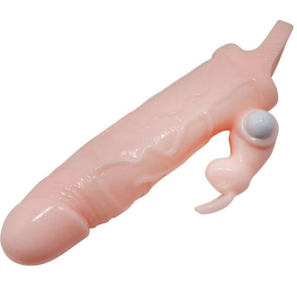 DANCE - BRAVE MAN PENIS SLEEVE WITH VIBRATING RABBIT 16.5 CM NATURAL