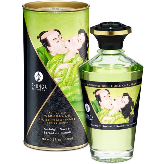 SHUNGA - MIDNIGHT SORBET FLAVOR HEAT EFFECT MASSAGE OIL 100 ML