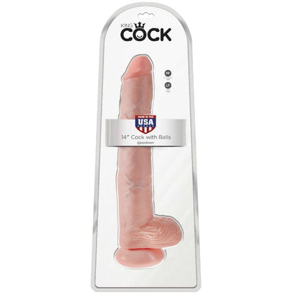 KING COCK - PENIS WITH TESTICLES 35.6 CM NATURAL COLOR