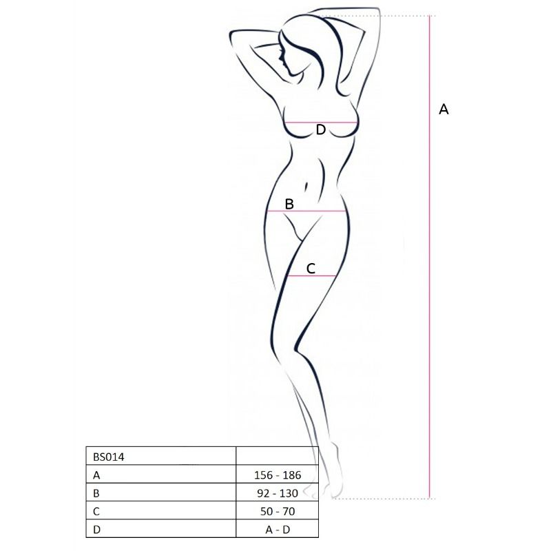 PASSION - WOMAN BS014 WHITE BODYSTOCKING ONE SIZE