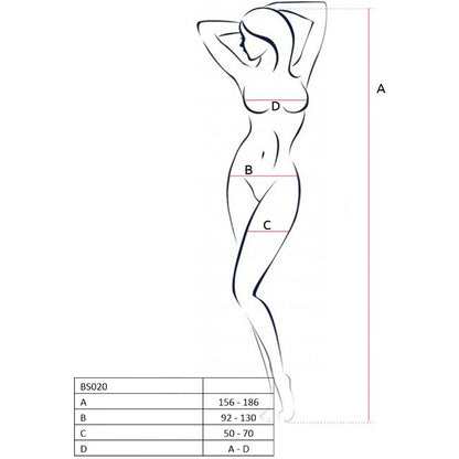 PASSION - WOMAN BS020 BODYSTOCKING BLANCO TALLA UNICA