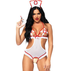 LEG AVENUE - TEDDY WITH NURSE OPENING ONE SIZE