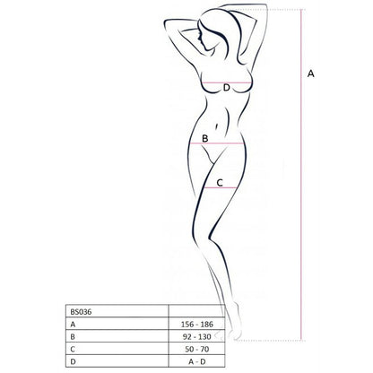 PASSION - WOMAN BS036 BODYSTOCKING BLANCO TALLA UNICA