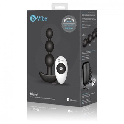 B-VIBE - TRIPLET ANAL REMOTE CONTROL BEADS BLACK