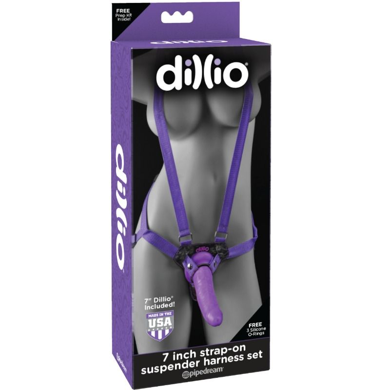 DILLIO - STRAP ON HARNESS WITH STRAPS AND DILDO 17.8 CM