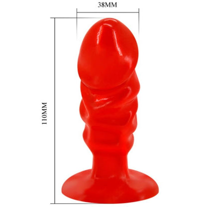 BAILE - PLUG ANAL UNISEX CON VENTOSA ROJO