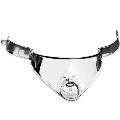 HARD METAL - RESTRICTION COLLAR WITH RING AND PADLOCK 12.5 CM