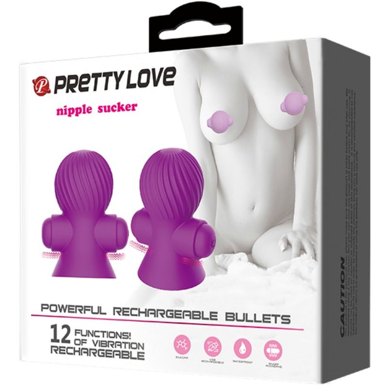 PRETTY LOVE - NIPPLE STIMULATORS 12 VIBRATION MODES LILAC