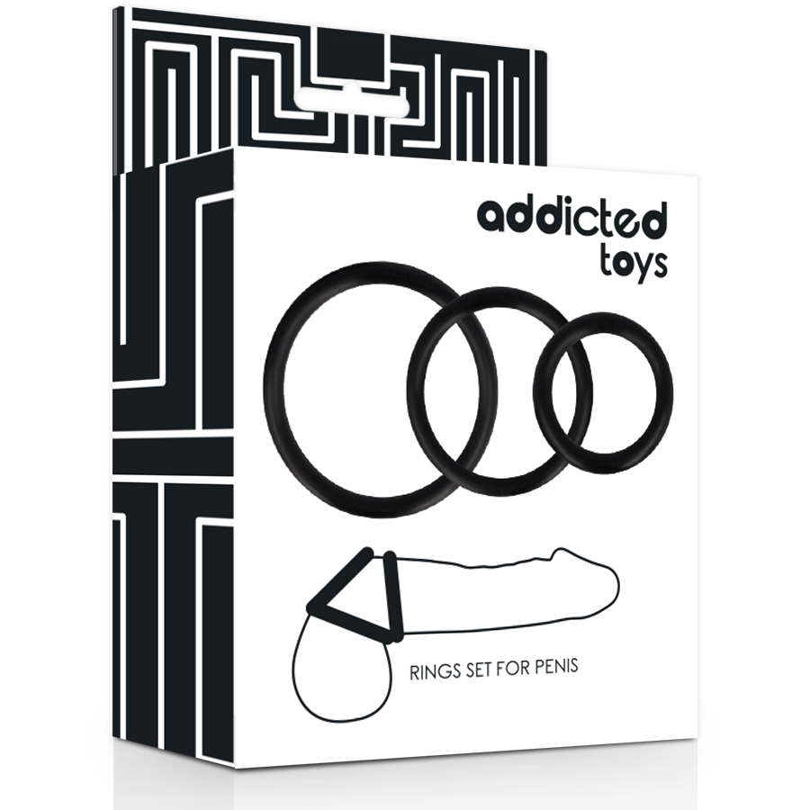 ADDICTED TOYS - BLACK PENIS RING SET