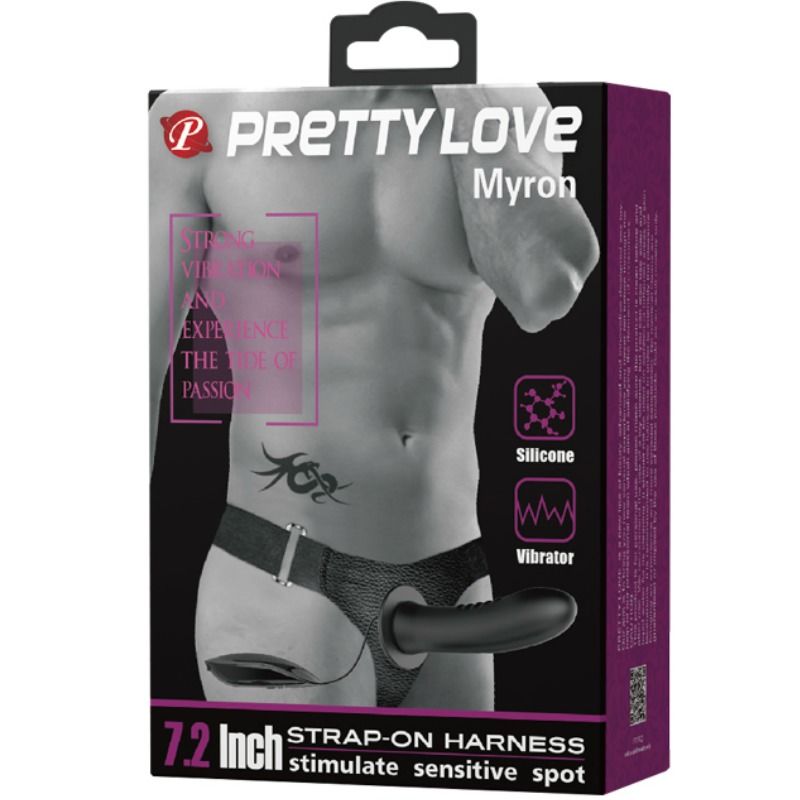 PRETTY LOVE - MYRON VIBRATING STRAP ON WITH HOLLOW DILDO