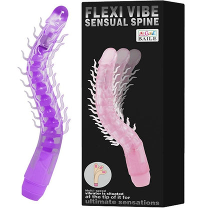 BAILE - FLEXI VIBE SENSUAL SPINE BENDABLE VIBRATING DILDO LILAC 23.5 CM