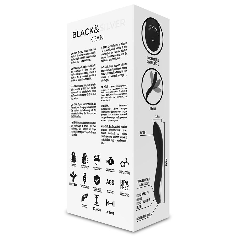 BLACK&amp;SILVER - KEAN VIBRATOR TOUCH CONTROL