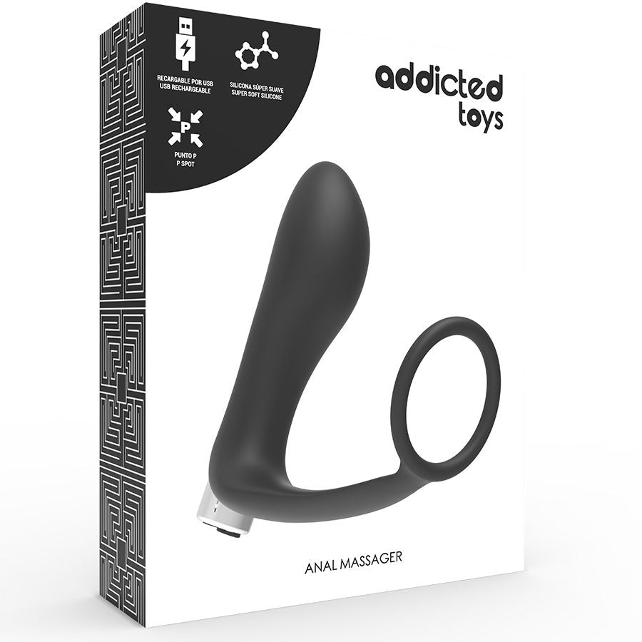 ADDICTED TOYS - RECHARGEABLE PROSTTIC VIBRATOR MODEL 1 - BLACK