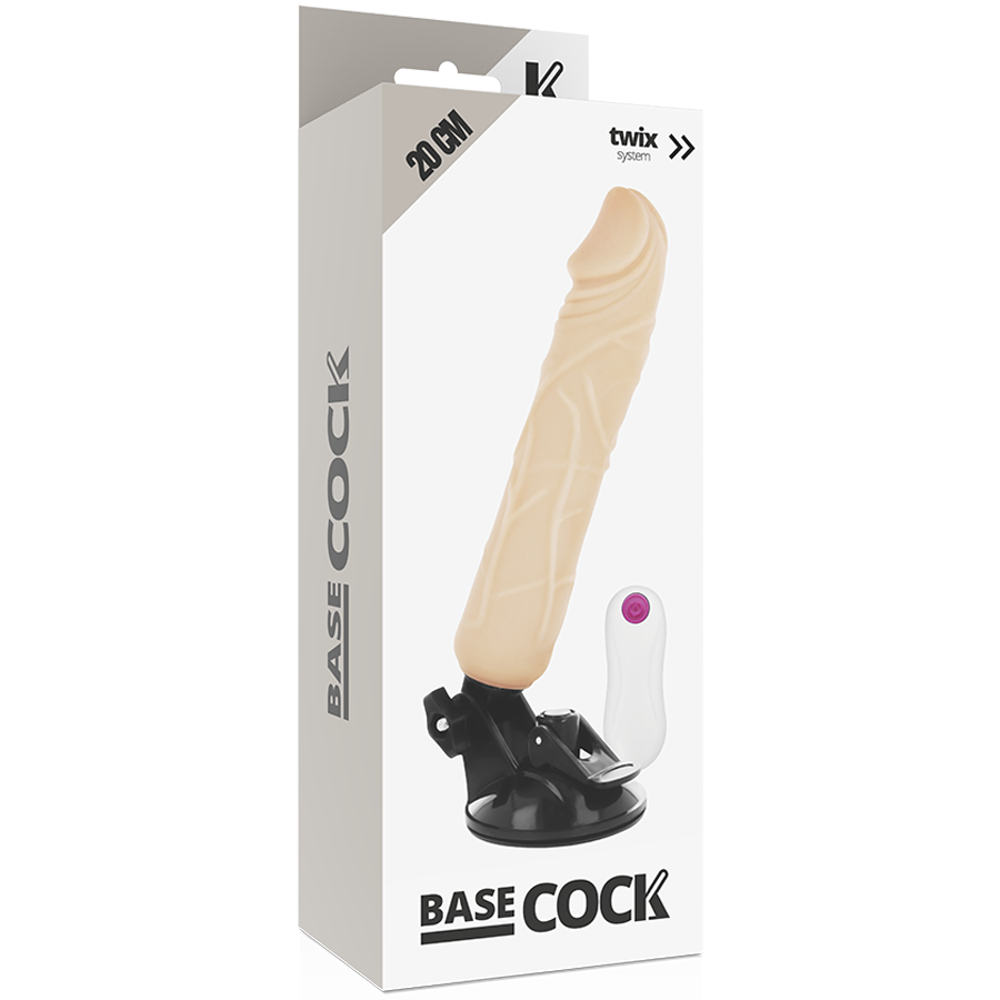 BASECOCK - REALISTIC VIBRATOR NATURAL REMOTE CONTROL 20 CM -OR- 4 CM