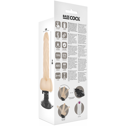 BASECOCK - NATURAL REMOTE CONTROL ARTICULABLE VIBRATOR 21 CM -OR- 5 CM