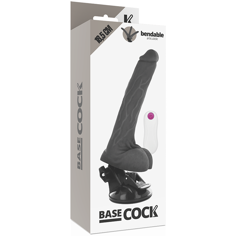 BASECOCK - NATURAL REMOTE CONTROL ARTICULABLE VIBRATOR 18.5 CM -O- 4 CM