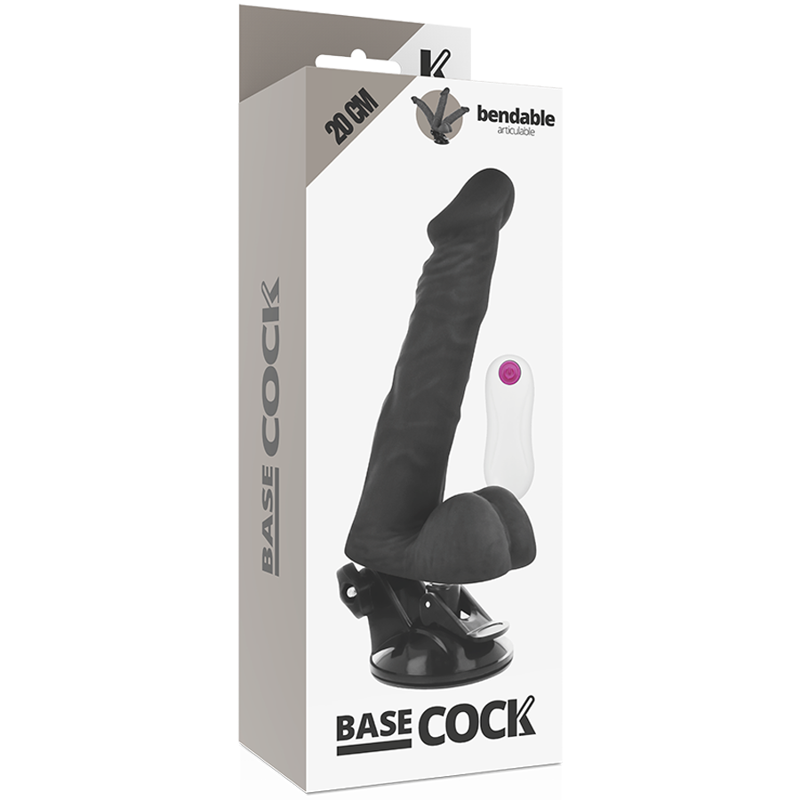 BASECOCK - VIBRADOR ARTICULABLE CONTROL REMOTO NATURAL 20 CM -O- 4.5 CM