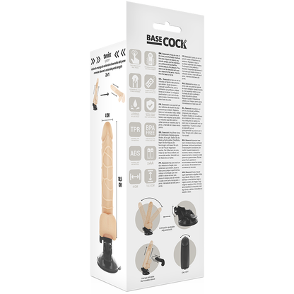 BASECOCK - REALISTIC VIBRATOR NATURAL REMOTE CONTROL 18.5 CM -O- 4CM