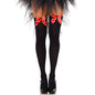 LEG AVENUE - BLACK Thigh High Stockings with Red Bow ONE SIZE