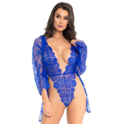 LEG AVENUE - SET WITH TEDDY AND BLUE ROBE S