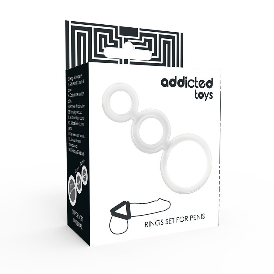 ADDICTED TOYS - CLEAR PENIS AND TESTICLE RING SET