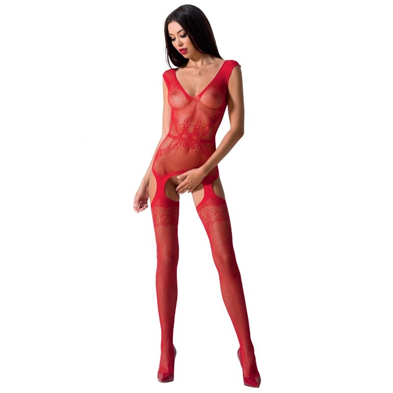 PASSION - WOMAN BS062 BODYSTOCKING ROJO TALLA UNICA