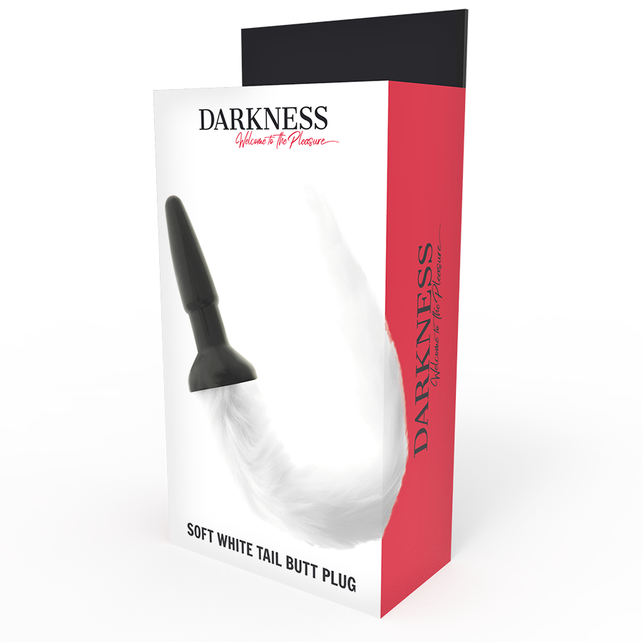 DARKNESS - PLUG ANAL SILICONA CON COLA BLANCA