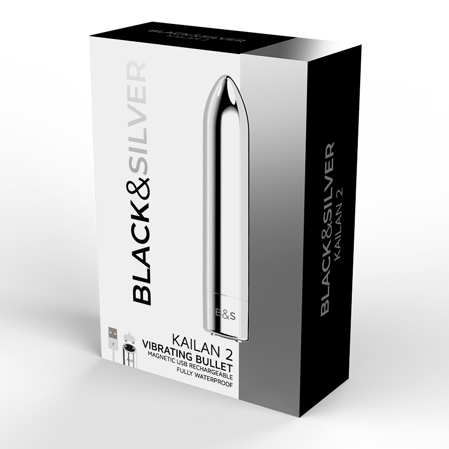 BLACK&amp;SILVER - KAILAN 2 SILVER VIBRATING MAGNETIC BULLET