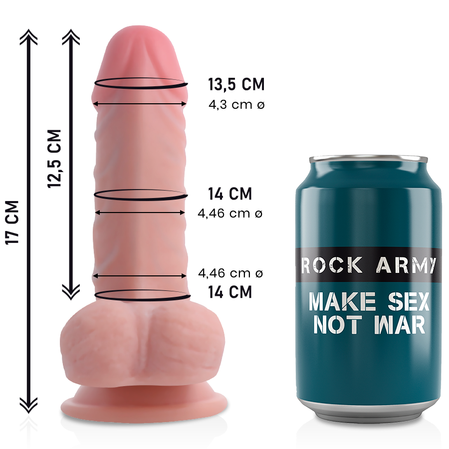 ROCKARMY - DUAL DENSITY PANZER REALISTIC DILDO 17 CM -O- 4.46 CM