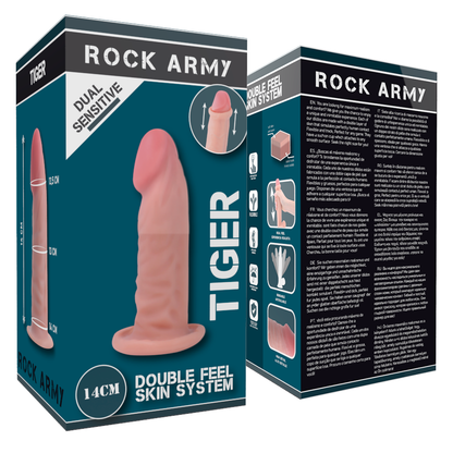 ROCKARMY - DUAL DENSITY TIGER REALISTIC DILDO 14 CM -O- 4.46 CM