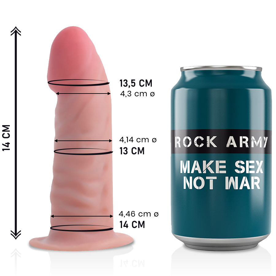 ROCKARMY - DUAL DENSITY TIGER REALISTIC DILDO 14 CM -O- 4.46 CM